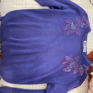 Purple embroidered sweater